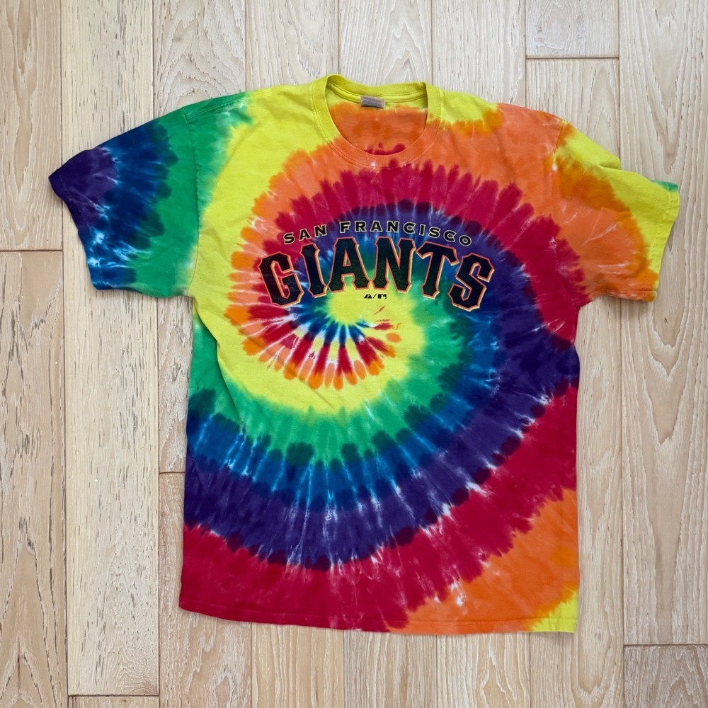 PORT & COMPANY Mens San Francisco Giants Tie Dye MLB Baseball Festival Tee L‎